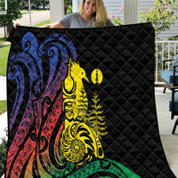 New Caledonia Kanaky Quilt Stylized Fleche Faitiere With Kagu Bird