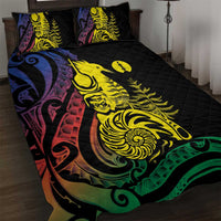 New Caledonia Kanaky Quilt Bed Set Stylized Fleche Faitiere With Kagu Bird