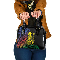 New Caledonia Kanaky Shoulder Handbag Stylized Fleche Faitiere With Kagu Bird