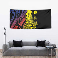 New Caledonia Kanaky Tapestry Stylized Fleche Faitiere With Kagu Bird