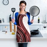 Bula Fiji Vintage Tapa Apron Kaivity Masi Wave Motifs - Red