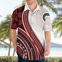 Bula Fiji Vintage Tapa Hawaiian Shirt Kaivity Masi Wave Motifs - Red