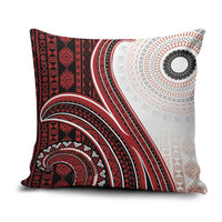 Bula Fiji Vintage Tapa Pillow Cover Kaivity Masi Wave Motifs - Red