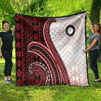 Bula Fiji Vintage Tapa Quilt Kaivity Masi Wave Motifs - Red