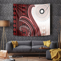 Bula Fiji Vintage Tapa Tapestry Kaivity Masi Wave Motifs - Red