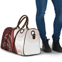Bula Fiji Vintage Tapa Travel Bag Kaivity Masi Wave Motifs - Red