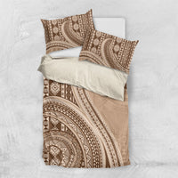 Bula Fiji Vintage Tapa Bedding Set Kaivity Masi Wave Motifs - Mocha