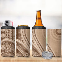 Bula Fiji Vintage Tapa 4 in 1 Can Cooler Tumbler Kaivity Masi Wave Motifs - Mocha