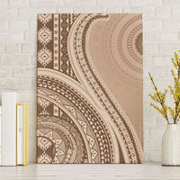Bula Fiji Vintage Tapa Canvas Wall Art Kaivity Masi Wave Motifs - Mocha