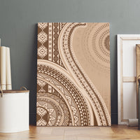 Bula Fiji Vintage Tapa Canvas Wall Art Kaivity Masi Wave Motifs - Mocha
