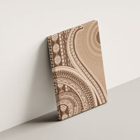 Bula Fiji Vintage Tapa Canvas Wall Art Kaivity Masi Wave Motifs - Mocha