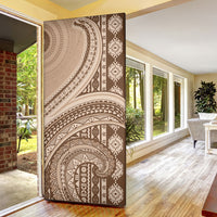Bula Fiji Vintage Tapa Door Cover Kaivity Masi Wave Motifs - Mocha