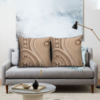 Bula Fiji Vintage Tapa Pillow Cover Kaivity Masi Wave Motifs - Mocha