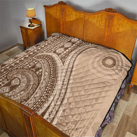 Bula Fiji Vintage Tapa Quilt Kaivity Masi Wave Motifs - Mocha