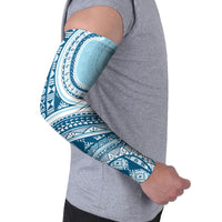 Bula Fiji Vintage Tapa Arm Sleeves Kaivity Masi Wave Motifs - Turquoise