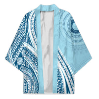 Bula Fiji Vintage Tapa Kimono Kaivity Masi Wave Motifs - Turquoise