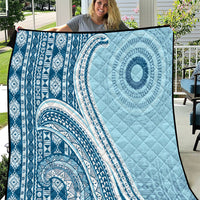 Bula Fiji Vintage Tapa Quilt Kaivity Masi Wave Motifs - Turquoise