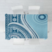 Bula Fiji Vintage Tapa Tablecloth Kaivity Masi Wave Motifs - Turquoise