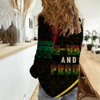 Personalised Vanuatu Women Casual Shirt Melanesian Sand Drawing Mixed - Ni Van and Proud LT7 - Polynesian Pride