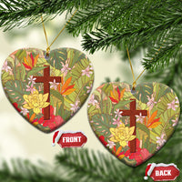 Mahalo Hawaii - Ka Pule a ka Haku Ceramic Ornament Tropical Flowers