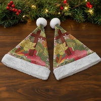 Mahalo Hawaii - Ka Pule a ka Haku Christmas Santa Hat Tropical Flowers