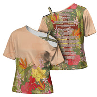 Mahalo Hawaii - Ka Pule a ka Haku Cross Shoulder Shirt Tropical Flowers LT7 - Polynesian Pride