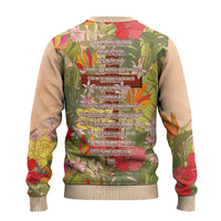 Mahalo Hawaii - Ka Pule a ka Haku Ugly Christmas Sweater Tropical Flowers