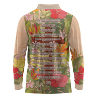 Mahalo Hawaii - Ka Pule a ka Haku Long Sleeve Polo Shirt Tropical Flowers LT7 - Polynesian Pride