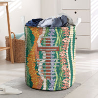 Mahalo Hawaii - Ka Pule a ka Haku Laundry Basket Mixed Lei LT7 Sage Green - Polynesian Pride