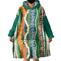 Mahalo Hawaii - Ka Pule a ka Haku Wearable Blanket Hoodie Mixed Lei LT7 - Polynesian Pride