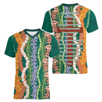 Mahalo Hawaii - Ka Pule a ka Haku Women V-Neck T-Shirt Mixed Lei LT7 - Polynesian Pride