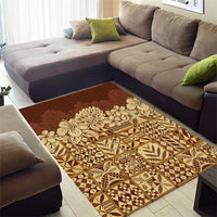 Niue Hiapo Motif Area Rug Tapa Classic
