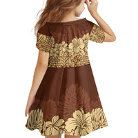 Niue Hiapo Motif Family Matching Off The Shoulder Long Sleeve Dress and Hawaiian Shirt Tapa Classic