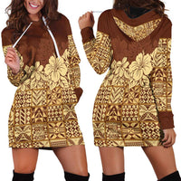 Niue Hiapo Motif Hoodie Dress Tapa Classic