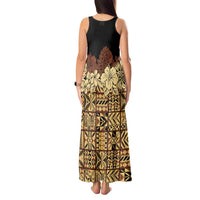 Niue Hiapo Motif Tank Maxi Dress Tapa Classic - Black Ver