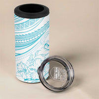 Sharks Couple Dreamy Polynesians Floral Sea 4 in 1 Can Cooler Tumbler Turquoise - Polynesian Pride