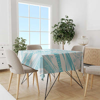 Sharks Couple Dreamy Polynesians Floral Sea Tablecloth Turquoise - Polynesian Pride