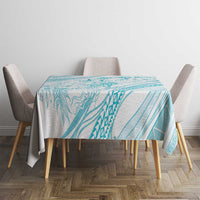 Sharks Couple Dreamy Polynesians Floral Sea Tablecloth Turquoise - Polynesian Pride
