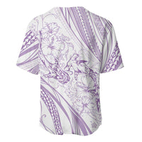 Sharks Couple Dreamy Polynesians Floral Sea Baseball Jersey Lilac - Polynesian Pride