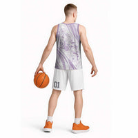 Sharks Couple Dreamy Polynesians Floral Sea Basketball Jersey Lilac - Polynesian Pride