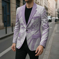 Sharks Couple Dreamy Polynesians Floral Sea Blazer Lilac - Polynesian Pride