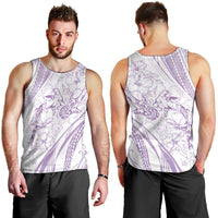 Sharks Couple Dreamy Polynesians Floral Sea Men Tank Top Lilac - Polynesian Pride