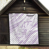 Sharks Couple Dreamy Polynesians Floral Sea Quilt Lilac - Polynesian Pride