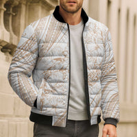 Sharks Couple Dreamy Polynesians Floral Sea Bomber Puffer Jacket Hazel - Polynesian Pride