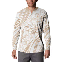 Sharks Couple Dreamy Polynesians Floral Sea Button Sweatshirt Hazel - Polynesian Pride