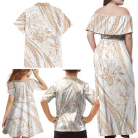 Sharks Couple Dreamy Polynesians Floral Sea Family Matching Off Shoulder Maxi Dress and Hawaiian Shirt Hazel LT7 - Polynesian Pride