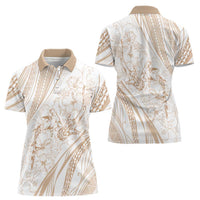 Sharks Couple Dreamy Polynesians Floral Sea Women Polo Shirt Hazel - Polynesian Pride
