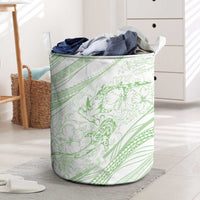 Sharks Couple Dreamy Polynesians Floral Sea Laundry Basket Emerald - Polynesian Pride