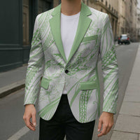 Sharks Couple Dreamy Polynesians Floral Sea Blazer Emerald - Polynesian Pride
