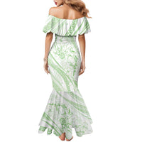 Sharks Couple Dreamy Polynesians Floral Sea Mermaid Dress Emerald - Polynesian Pride